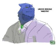 artist:fiore assassin blue_scales caption character:linvios_reiscale drake front_view green_eyes grey_chestwear jewelry male simple_background solo spoiler:volume9 suit text upper_body white_background // 3100x2500 // 1.5MB // rating:Safe