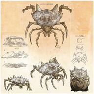 animal artist:enuryn bestiary caption rock shield_spider simple_background spider spoiler:book1 text yellow_background // 2048x2048 // 1.5MB // rating:Safe