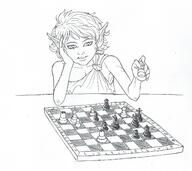 artist:lechatdemon bishop_(figure) character:rags chess_piece chessboard female goblin king_(figure) knight_(figure) long_ears medium_hair monochrome pawn_(figure) queen_(figure) rook_(figure) sharp_nails sharp_teeth simple_background solo spoiler:book1 upper_body white_background // 1474x1312 // 1.6MB // rating:Safe