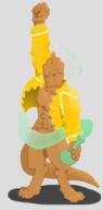 alchemist arm_raised artist:brack bottomless character:saliss_oliwing cosplay drake freddy_mercury front_view male muscle navel potion simple_background smoke solo spoiler:book10 spoiler:volume6 standing tail transparent_background yellow_scales // 637x1286 // 380KB // rating:Safe