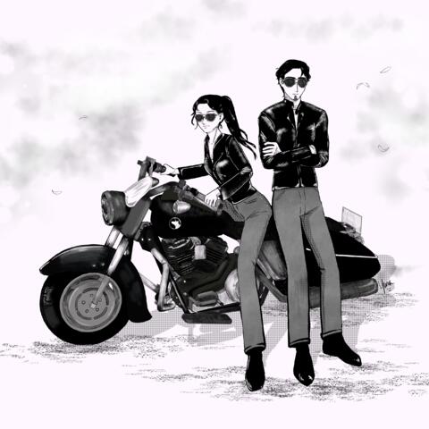 arms_folded artist:yura character:ryoka_griffin character:tyrion_veltras commissioner:wij female frown greyscale human leather_jacket male meta:tagme meta:TWISocialMedia motorcycle simple_background sitting smile spoiler:volume8 sunglasses // 2800x2800 // 4.0MB // rating:Safe