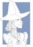artist:johndoe blue_background character:califor_weishart female front_view frown hat human looking_up medium_hair solo spoiler:book12 spoiler:volume6 upper_body witch witch_hat // 1364x1929 // 350KB // rating:Safe