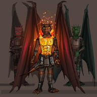 adventurer armor artifact artist:mg brown_scales character:keldrass character:nautia character:oc drake front_view green_scales grey_background grey_chestwear grey_legwear heartflame_breastplate looking_at_viewer male oldblood red_eyes red_scales sharp_nails sharp_teeth simple_background spoiler:book7 spoiler:volume5 standing sword tail warrior wing yellow_eyes // 1200x1200 // 640KB // rating:Safe