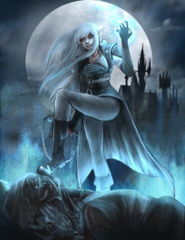 archmage artist:avi castle character:silvenia_ettertree commissioner:linu cosplay deathless fire half-elf mage meta:TWISocialMedia moon spoiler:volume9 vampire whip white_hair // 1983x2570 // 5.0MB // rating:Safe