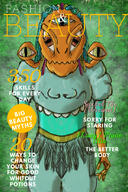 artist:gridcube black_feather blonde_hair blue_chestwear blue_eyes blue_hair blue_legwear brown_eyes caption character:suxhel cover dreadlocks feather female front_view gazer green_background green_hair looking_at_viewer mage orange_skin pants pink_hair solo spoiler:volume8 sweatshirt yellow_eyes // 600x900 // 728KB // rating:Safe