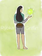 artist:theoko back_view barefoot black_hair caption character:ryoka_griffin classless female frown green_background human long_hair looking_back solo sparkle spoiler:book1 text // 768x1024 // 74KB // rating:Safe