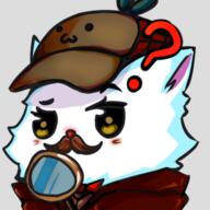 artist:bobo_plushie blush bowtie character:mrsha child emote gnoll jacket looking_at_viewer magnifying_glass mustache question_mark red_chestwear simple_background smile spoiler:book5 spoiler:volume4 transparent_background upper_body white_fur wing yellow_eyes // 436x436 // 154KB // rating:Safe