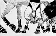 artist:cortz bottomless centaur garuda gnoll hoof meta:inntober meta:inntober_2020 monochrome shoes simple_background spoiler:volume7 standing white_background // 3078x1993 // 1.4MB // rating:Safe