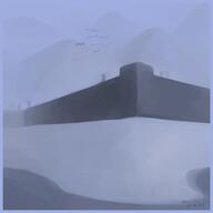artist:brack bird_(animal) blue_background city fog high_passes liscor meta:inntober meta:inntober_2023 monochrome mountain prompt14 prompt_liscor spoiler:book1 wall // 3000x3000 // 1.0MB // rating:Safe