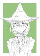 artist:johndoe character:wiskeria female front_view glasses green_background hairband human long_hair looking_at_viewer solo spoiler:book5 spoiler:volume4 twin_tails upper_body witch witch_hat // 1364x1929 // 413KB // rating:Safe