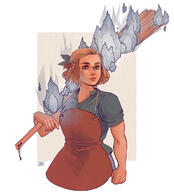 apron artist:artsy_nada blue_chestwear blue_legwear broom brown_hair character:erin_solstice earther female fire front_view hairband holding_broom human innkeeper medium_hair shirt skill_display solo spoiler:volume7 toned_skin upper_body white_background // 1085x1200 // 403KB // rating:Safe