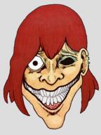 artist:brack character:horrorpirate character:pirate emote head_only looking_at_viewer medium_hair missing_eye red_hair simple_background smile solo transparent_background // 300x400 // 153KB // rating:Safe
