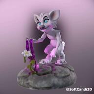 arm_raised artist:sneaky_snack blue_eyes character:mrsha druid female flower front_view magic pink_background plant rock sharp_nails smile solo spoiler:book8 spoiler:volume5 standing white_fur // 2048x2048 // 117KB // rating:Safe
