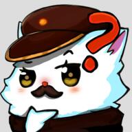 artist:bobo_plushie blush brown_headwear character:mrsha chibi child disembodied_hand druid emote female gnoll hat head_only looking_at_viewer mustache question_mark simple_background solo spoiler:book2 transparent_background white_fur yellow_eyes // 441x442 // 145KB // rating:Safe