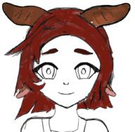 adventurer artist:bread brown_fur character:vofea female front_view head_only horn horns_of_hammerad looking_at_viewer medium_hair red_hair satyr simple_background smile solo spoiler:volume9 top white_background white_chestwear white_eyes white_skin // 1026x1005 // 678KB // rating:Safe