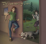 artist:lechatdemon belt black_legwear blue_chestwear blue_legwear brown_eyes brown_footwear building caption character:erin_solstice character:mrsha character:pisces_jealnet child door female front_view gnoll grass green_chestwear green_eyes group human inn innkeeper jeans mage male necromancer nude open_door pale_skin pants plant robe rock running sharp_nails sharp_teeth shirt shoes side_view sky slippers spoiler:book6 spoiler:volume4 standing toned_skin tongue_out tree trio wand wandering_inn white_robe window yellow_eyes // 2075x2000 // 1.4MB // rating:Safe
