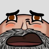 artist:qthebird bald beard blacksmith blush brown_eyes character:pelt_dooristone dwarf emote front_view head_only male mustache open_mouth simple_background solo spoiler:book10 spoiler:volume6 toned_skin transparent_background // 500x500 // 142KB // rating:Safe