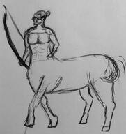 abs artist:qthebird bare_shoulders bow_(weapon) centaur character:perorn_sadiluc female holding_bow hoof leader medium_hair meta:inntober meta:inntober_2023 monochrome muscle pen_art prompt11 prompt12 prompt_centaur prompt_leader side_view simple_background solo spoiler:book11 spoiler:volume6 strategist tail text tube_top white_background // 1688x1786 // 440KB // rating:Safe