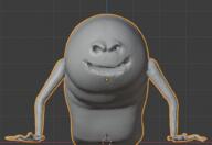 3d_art artist:momo character:skinner fleshworm front_view grey_background monochrome on_all_fours smile solo spoiler:book1 undead // 1010x696 // 696KB // rating:Safe