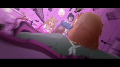 artist:sehad character:erin_solstice character:magnolia_reinhart character:ressa chess_piece chessboard couch cup earther pink spoiler:book2 tea // 1920x1080 // 1.7MB // rating:Safe
