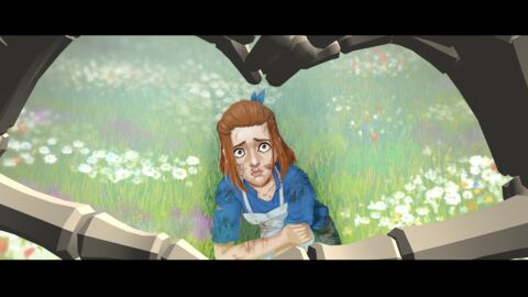 artist:sehad character:erin_solstice character:toren earther fake_screenshot female flower grass hurt skeletal_hand skeleton spoiler:book14 spoiler:volume6 undead // 1920x1080 // 2.0MB // rating:Safe