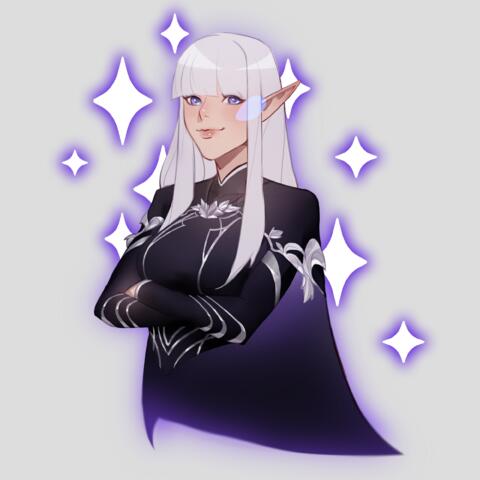 archmage artist:maoxfhan blue_eyes bodysuit cape character:silvenia_ettertree commissioner:linu emote female front_view half-elf long_hair looking_at_viewer magic meta:TWISocialMedia smile solo spoiler:volume9 upper_body white_background white_hair // 2480x2480 // 3.3MB // rating:Safe