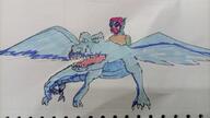 artist:gridcube blue_eyes blue_scales character:fightipilota duo female flying front_view frost_wyvern goblin goggles green_skin long_ears mask red_headwear redfang_tribe sharp_teeth shirt simple_background spoiler:volume8 tail white_background wing wyvern yellow_chestwear // 3840x2160 // 347KB // rating:Safe
