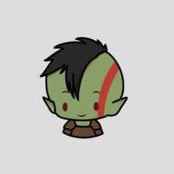 armor artist:mpart1919 black_hair character:numbtongue front_view goblin head_only male musician red_eyes red_paint redfang_tribe short_hair simple_background smile solo spoiler:book2 transparent_background // 2000x2000 // 130KB // rating:Safe