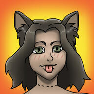 adventurer alterkin artist:lechatdemon blush brown_hair cat_ears character:revi_cotton female front_view green_eyes looking_at_viewer mage medium_hair orange_background simple_background spoiler:book2 stitch-folk stitches thread tongue_out // 600x600 // 157KB // rating:Safe