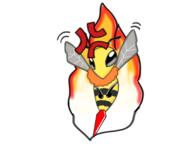 animal artist:theoko ashfire_bee bee character:apista female fire flying front_view insect simple_background solo spoiler:book5 spoiler:volume4 stinger vein white_background wing // 2048x1536 // 1.3MB // rating:Safe