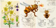 animal artist:enuryn ashfire_bee bee bestiary caption character:apista faery_flower fire flower flying front_view insect plant side_view simple_background spoiler:book5 spoiler:volume4 standing stinger wing // 1280x645 // 1.4MB // rating:Safe