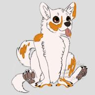 artist:hellcat brown_eyes character:mrsha child female food front_view gnoll honey sharp_nails simple_background sitting smile solo spoiler:book2 tail tongue_out transparent_background white_fur // 2048x2048 // 800KB // rating:Safe