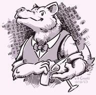 artist:brack bartender bowtie character:ishkr_silverfang cleaning front_view glass gnoll male martini meta:inntober meta:inntober_2023 monochrome prompt18 prompt_gnoll rag sharp_nails simple_background smile solo spoiler:book5 spoiler:volume4 tail upper_body vest white_background // 2620x2600 // 1.9MB // rating:Safe