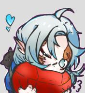 archmage artist:bobo_plushie black_eyes black_fur blue_hair blue_robe blush bright_skin cat character:linu character:rinu character:silvenia_ettertree chibi deathless duo earther emote female front_view half-elf heart long_ears long_hair mage male no_pupils pillow robe scar simple_background smile spoiler:volume9 transparent_background upper_body white_eyes wink // 645x702 // 253KB // rating:Safe