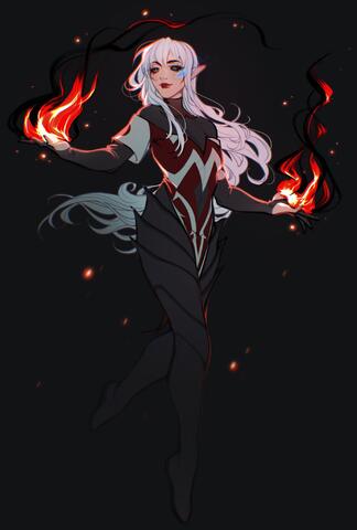 archmage artist:Esqurell character:silvenia_ettertree commissioner:linu deathless female fire flying half-elf mage magic meta:TWISocialMedia simple_background solo spoiler:volume7 white_hair // 1382x2048 // 148KB // rating:Safe