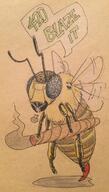 animal artist:brack ashfire_bee bee character:apista cigar female insect meta:meme nude simple_background smoke smoking solo speechbubble spoiler:volume7 stinger wing // 638x1128 // 118KB // rating:Safe