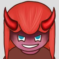 artist:qthebird blue_eyes brown_chestwear character:pirate character:pirateaba commissioner:me emote female front_view head_only horn long_hair looking_up red_hair red_skin simple_background smile solo transparent_background // 500x500 // 162KB // rating:Safe