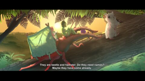 artist:sehad beetle belaros character:battle_hamster character:beetle character:erin_solstice character:ulvama earther fake_screenshot female fruit goblin hamster human jungle riding spoiler:volume10 sun sunset tent // 1920x1080 // 1.9MB // rating:Safe
