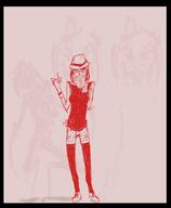 anthropomorphized artist:johndoe creler female front_view glasses hat head_only meta:tagme monochrome open_mouth pants red_background scarf shoes solo spoiler:book3 spoiler:volume3 standing // 1559x1892 // 314KB // rating:Safe